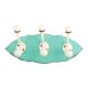 Sea Green Cream Double Loop Ceramic Iron Wooden Hooks